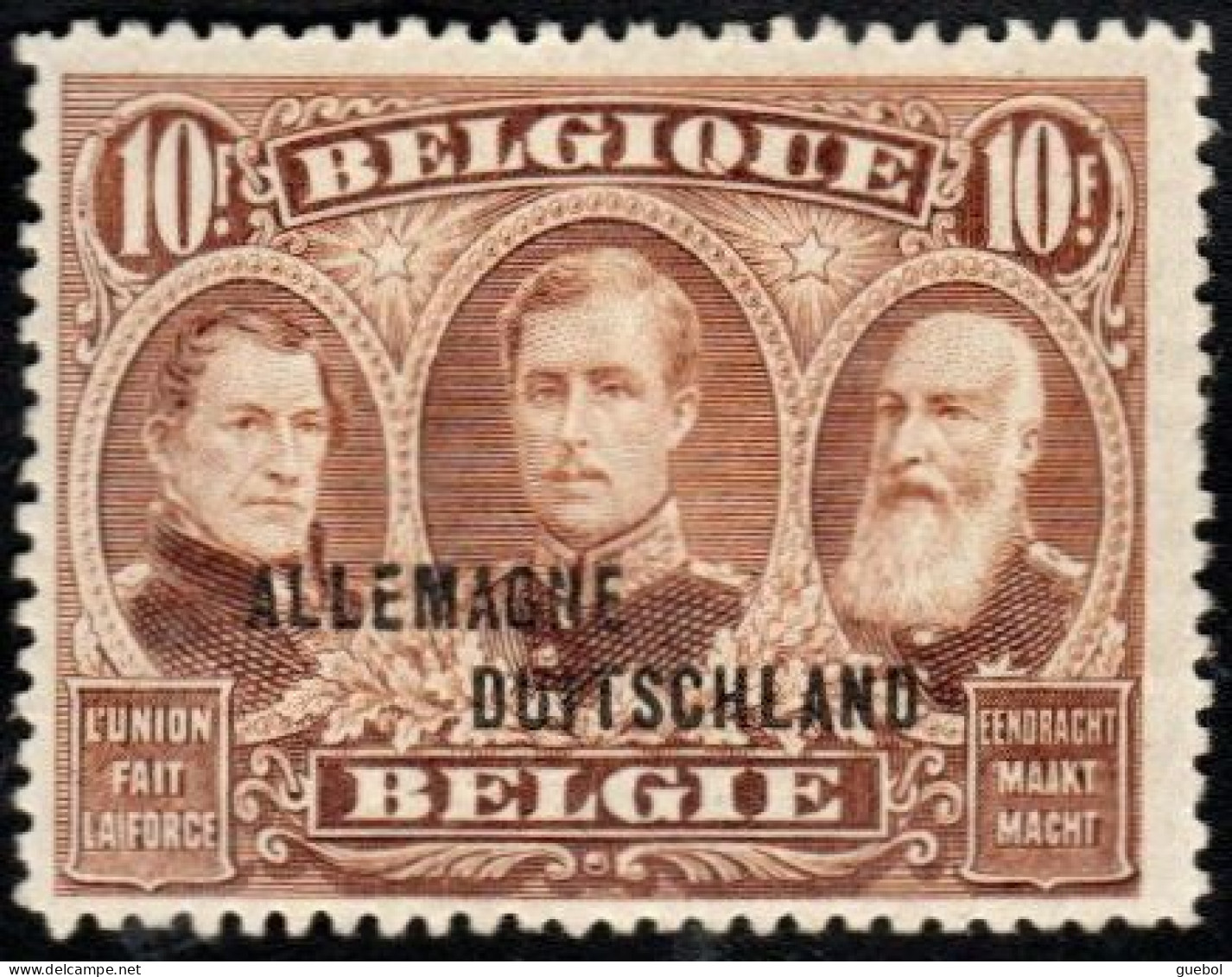 Allemagne N°  17 * T.de Belgique De 1915 Surchargé DUITSCHLAND Le 10f. Brun - OC38/54 Belgische Bezetting In Duitsland