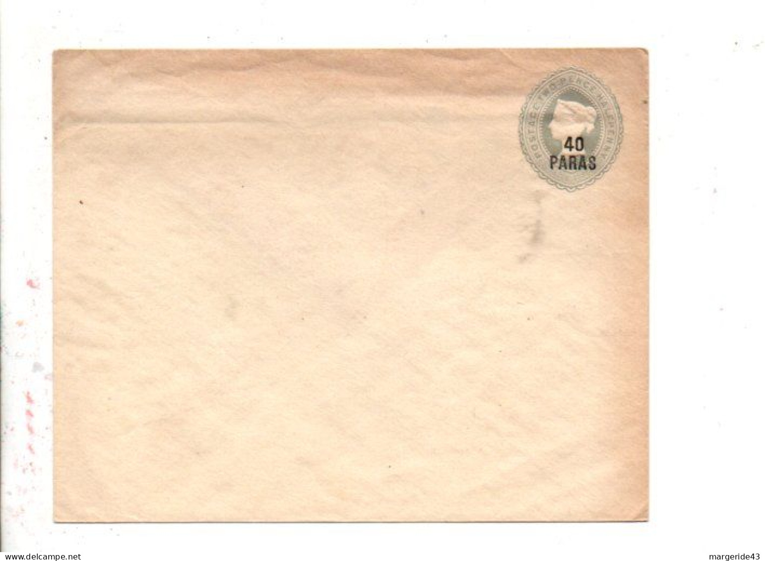 GB LEVANT ENTIER LETTRE NEUF 40 PARAS - Levant Britannique