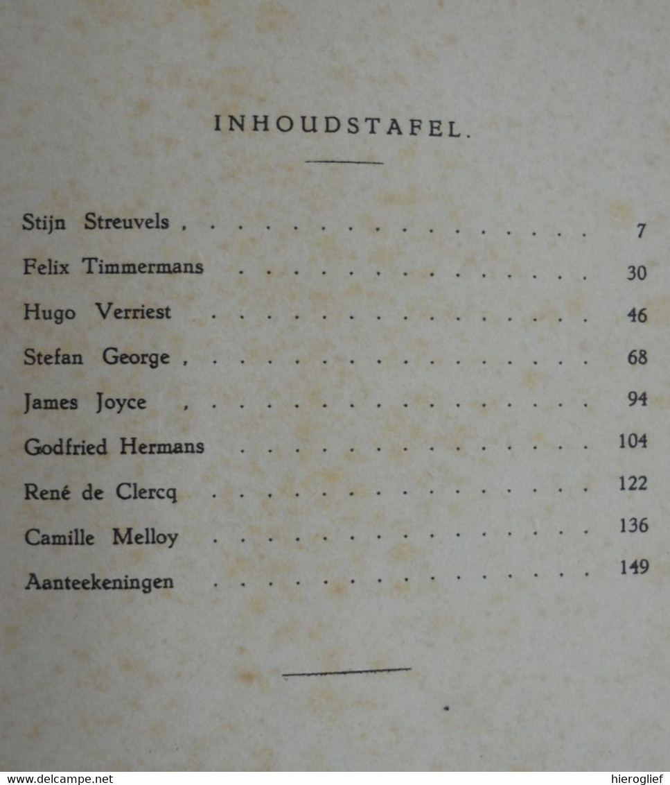 LITERAIRE PROFIELEN V  Door J Eeckhout - Stijn Streuvels Felix Timmermans Hugo Verriest Godfried Hermans René De Clerq - Letteratura