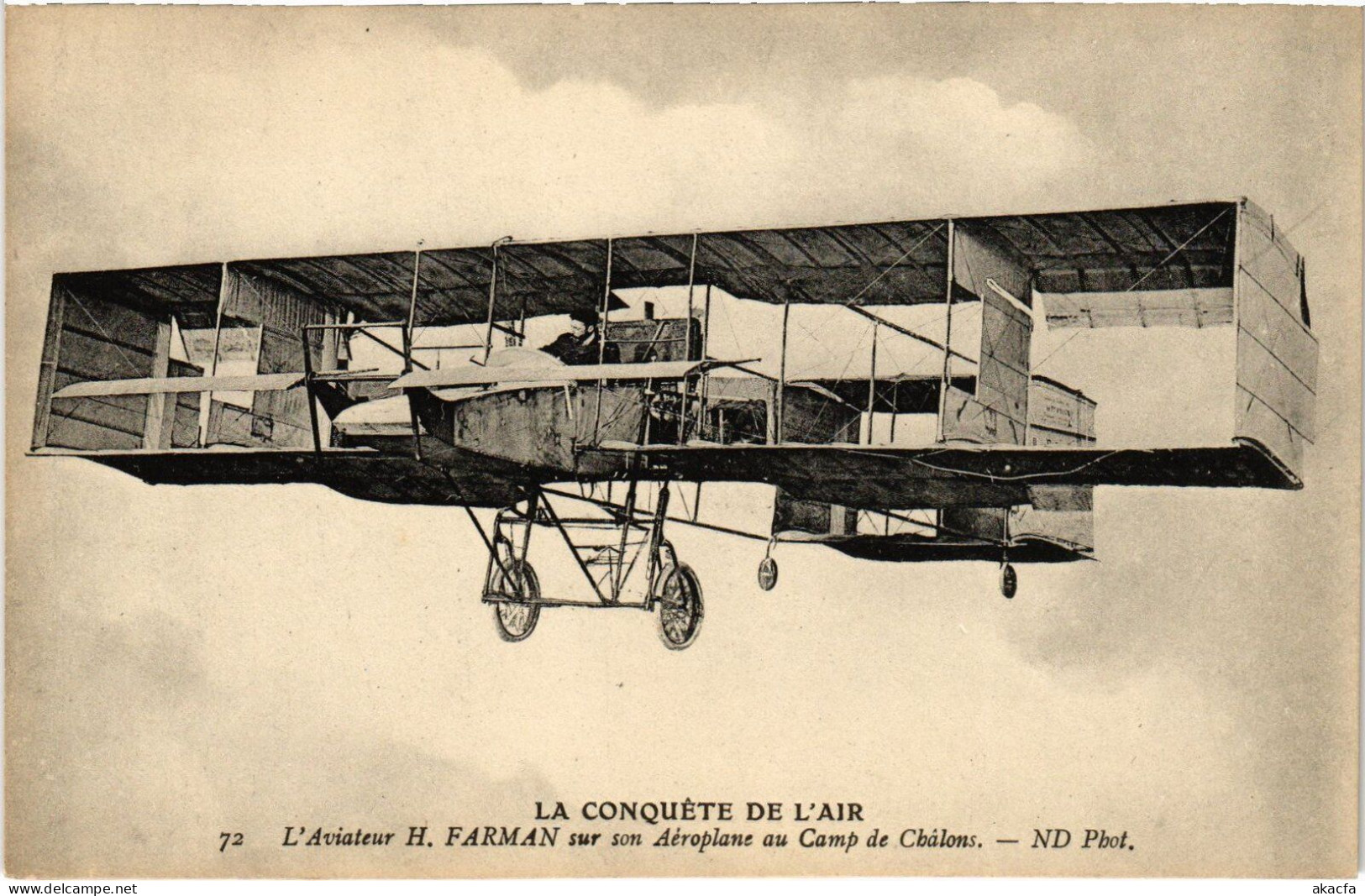 PC PILOTE H. FARMAN AEROPLANE AU CAMP DE CHALONS AVIATION AIRCRAFT (a39290) - Aviateurs