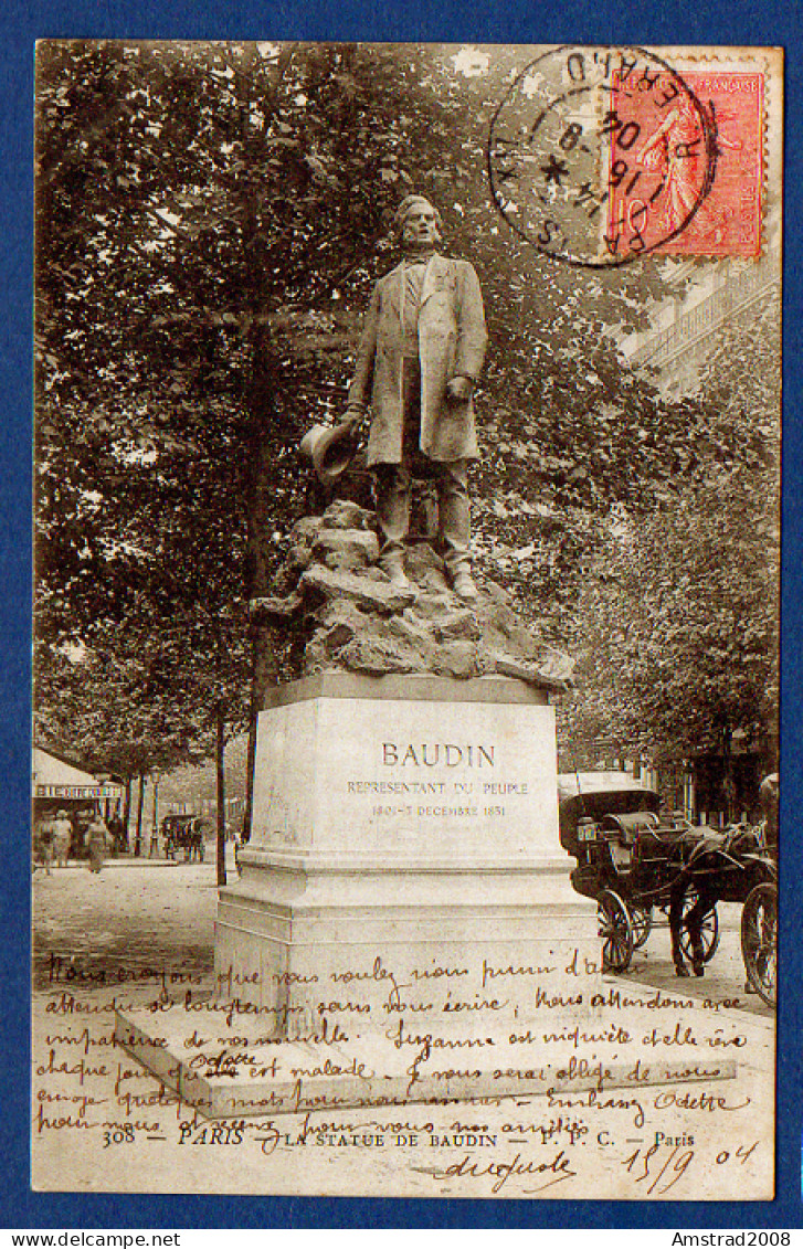 1904 - PARIS - LA STATUE DE BAUDIN  - FRANCE - Statues