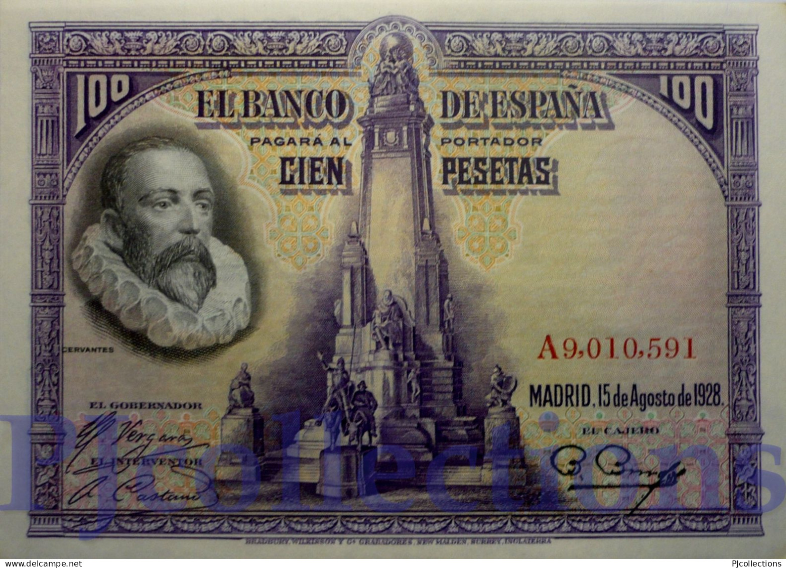 SPAIN 100 PESETAS 1928 PICK 76a AUNC - 100 Pesetas