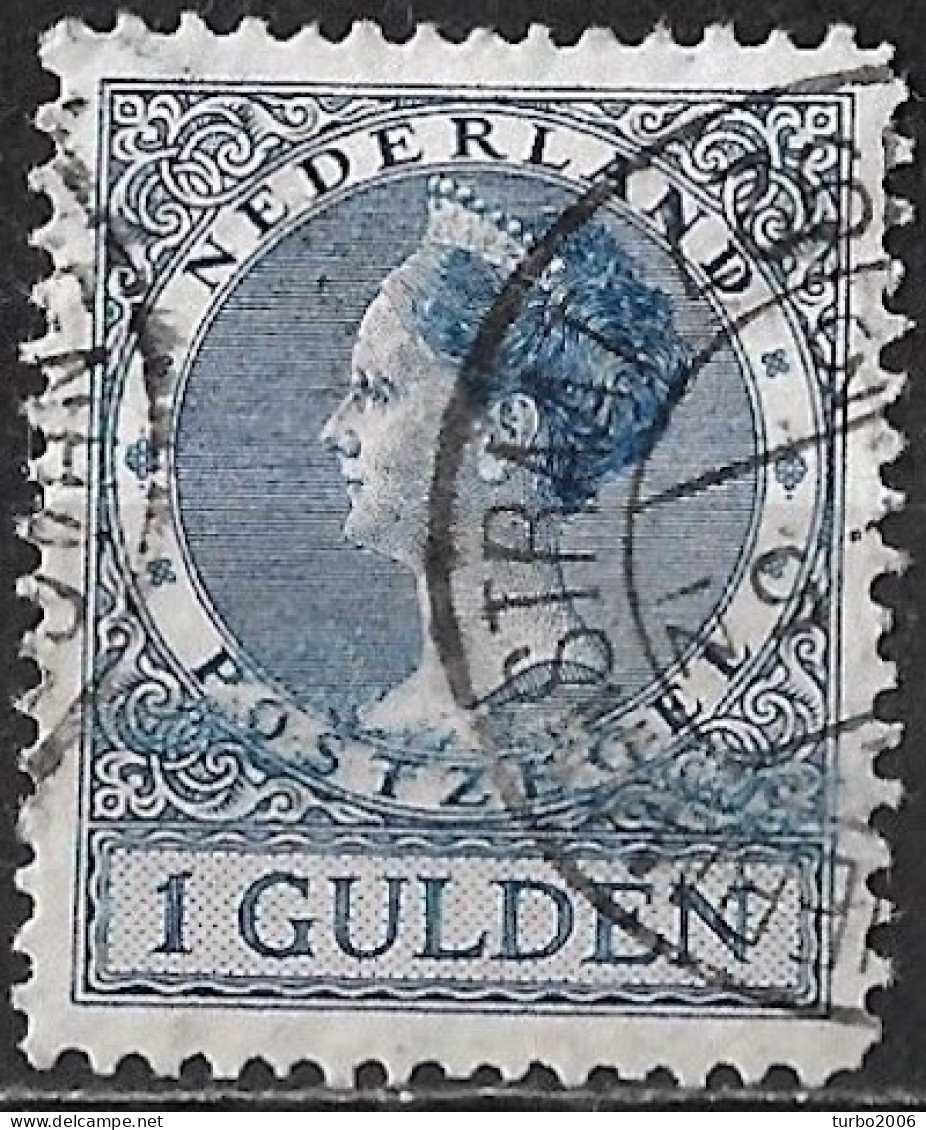 Afwijking Grote Blauwe Veeg In 1926-1927 Koningin Wilhelmina Veth 1 Gulden Blauw NVPH 163 A - Variétés Et Curiosités