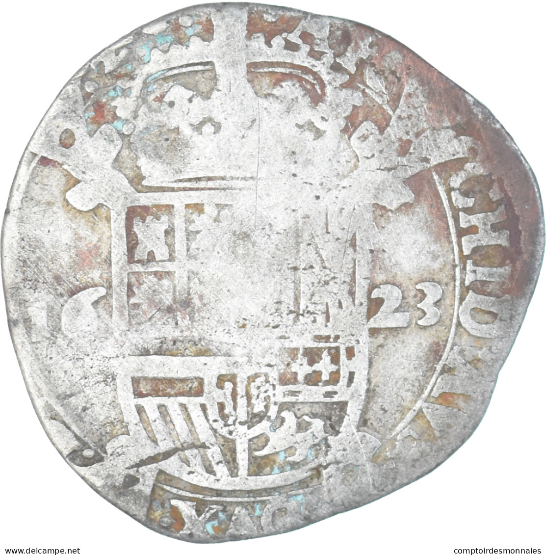Monnaie, Pays-Bas Espagnols, Philippe IV, Escalin, 1623, B+, Argent - Andere & Zonder Classificatie
