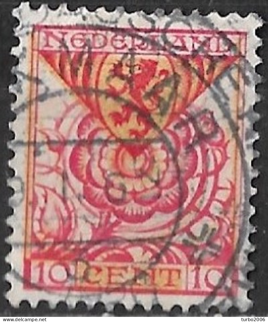 Afwijking Rood Krasje Onderin Bij De Rechter 10 In 1925 Kinderzegels 10+ 2½ Cent Rood/geel NVPH 168 - Variétés Et Curiosités