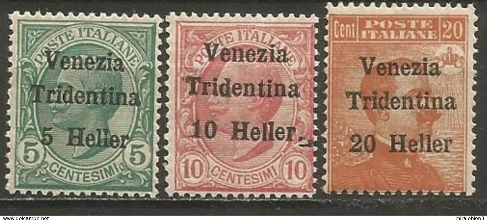 ITALIA TRENTIN YVERT NUM. 28/30 ** SERIE COMPLETA SIN FIJASELLOS - Trentino