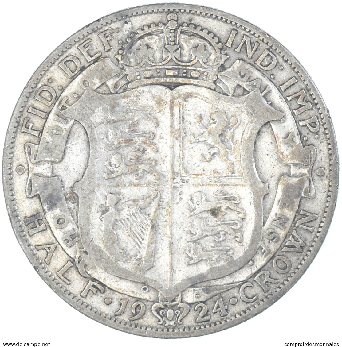 Monnaie, Grande-Bretagne, George V, 1/2 Crown, 1924, TB+, Argent, KM:818.2 - K. 1/2 Crown