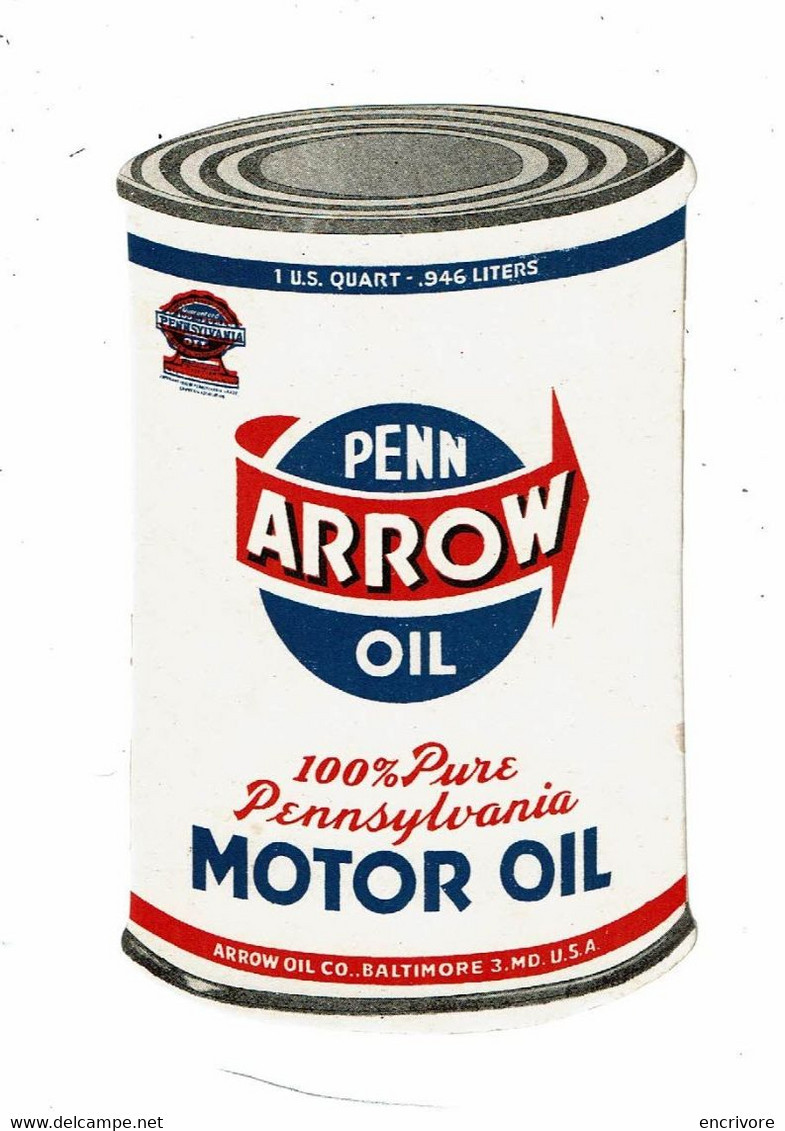 Buvard Huile Moteur PENN OIL ARROW Automobile Pennsylvania Motor Oil Bidon - Automóviles