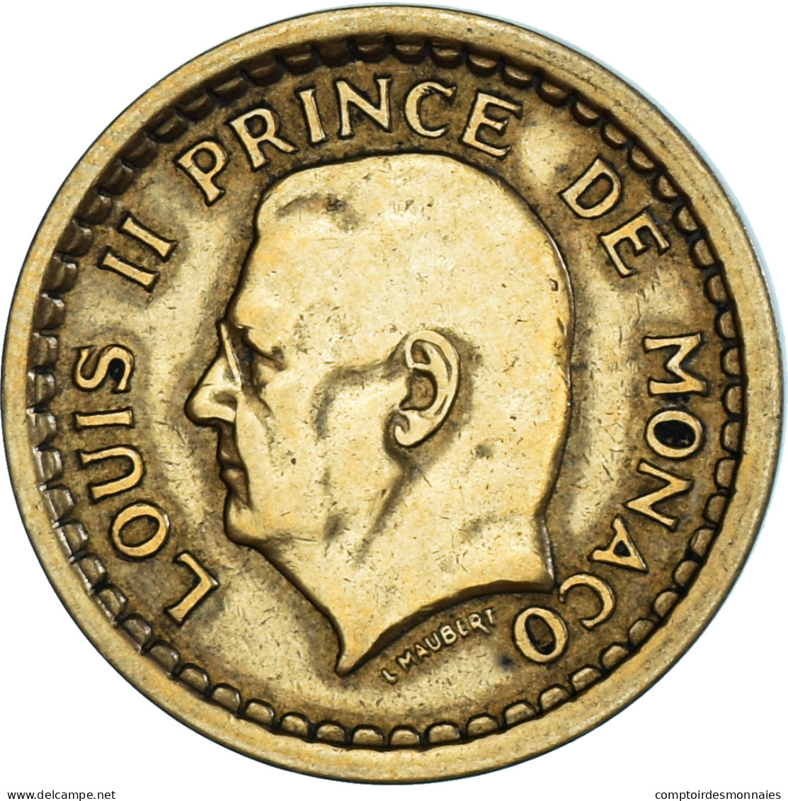 Monnaie, Monaco, Franc, Undated (1943), Poissy, TTB, Cupro-Aluminium - 1922-1949 Louis II