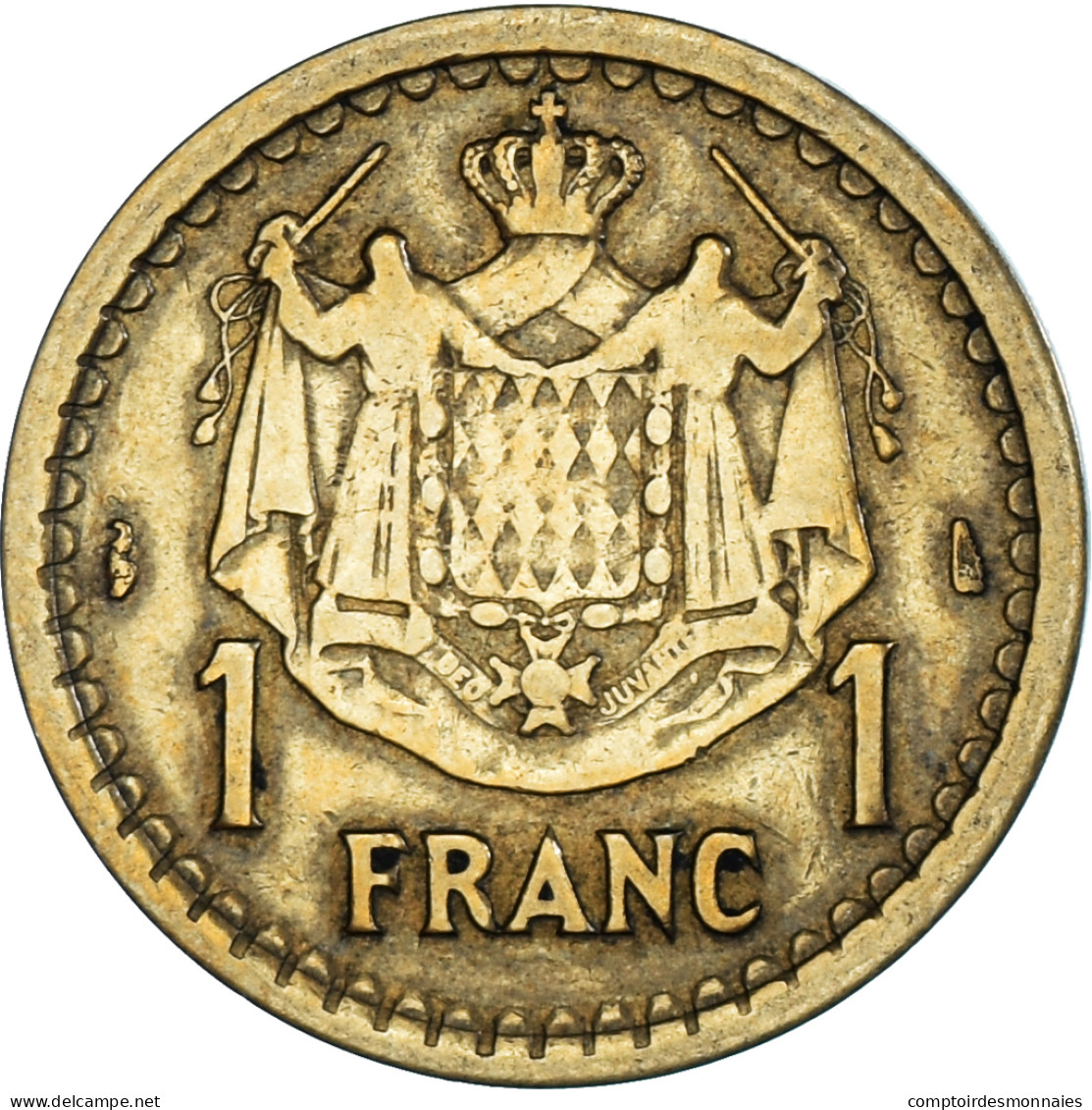 Monnaie, Monaco, Franc, Undated (1943), Poissy, TTB, Cupro-Aluminium - 1922-1949 Louis II.