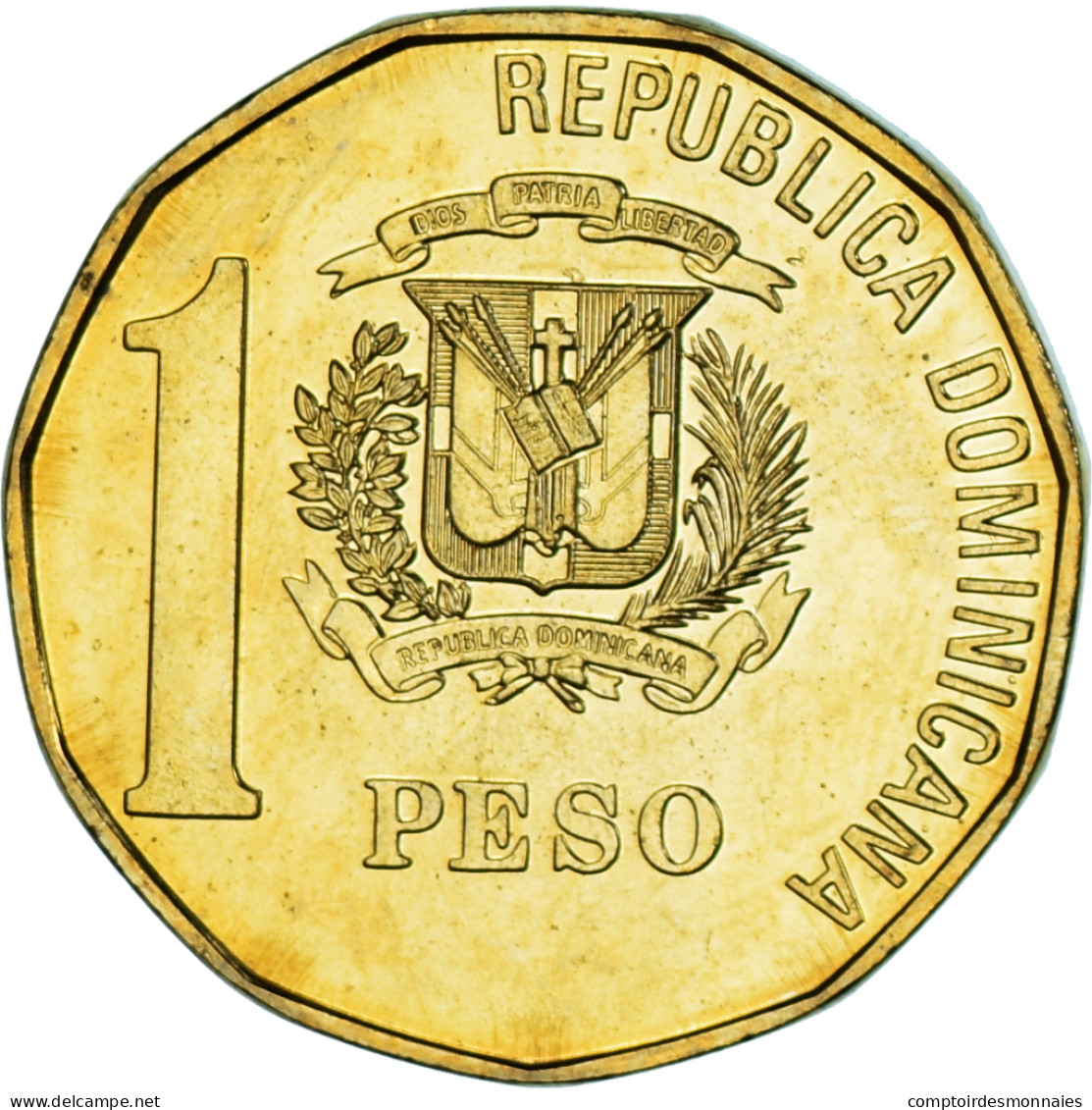 Monnaie, République Dominicaine, Peso, 2015, SPL, Laiton, KM:80.1 - Dominicana