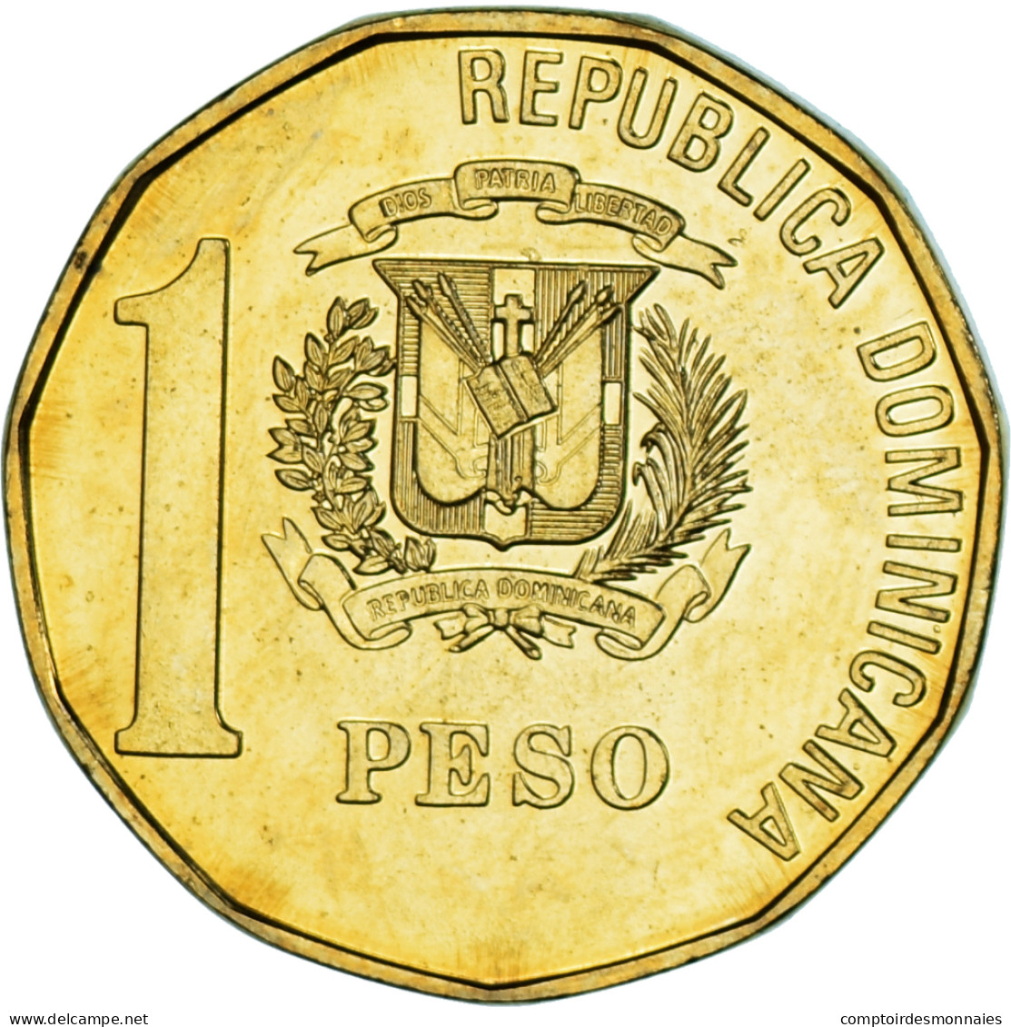 Monnaie, République Dominicaine, Peso, 2015, SPL, Laiton, KM:80.1 - Dominicaine