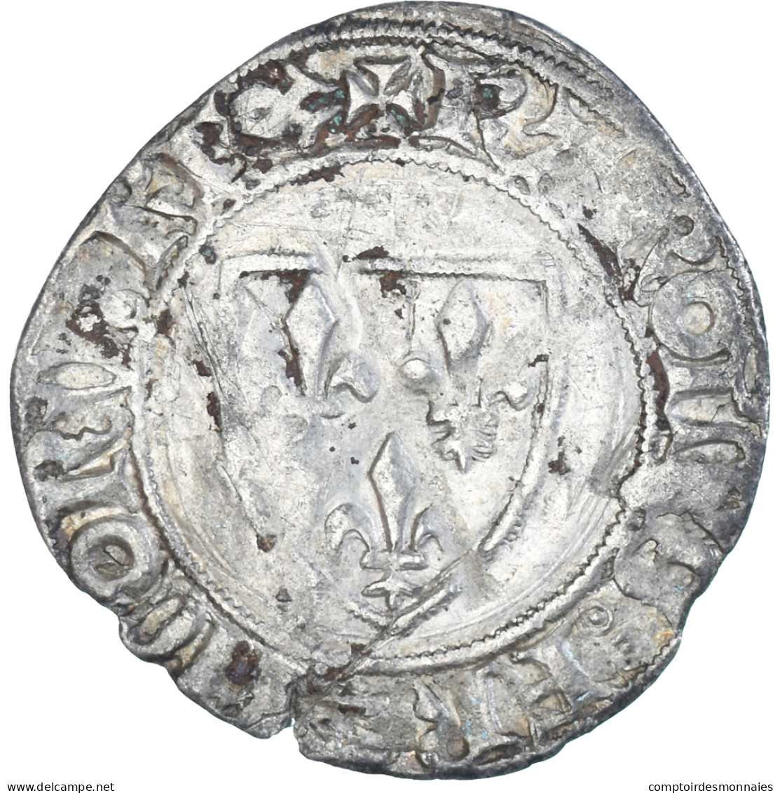 Monnaie, France, Charles VI, Blanc Guénar, 1380-1422, TB+, Billon - 1380-1422 Karl VI. Der Vielgeliebte