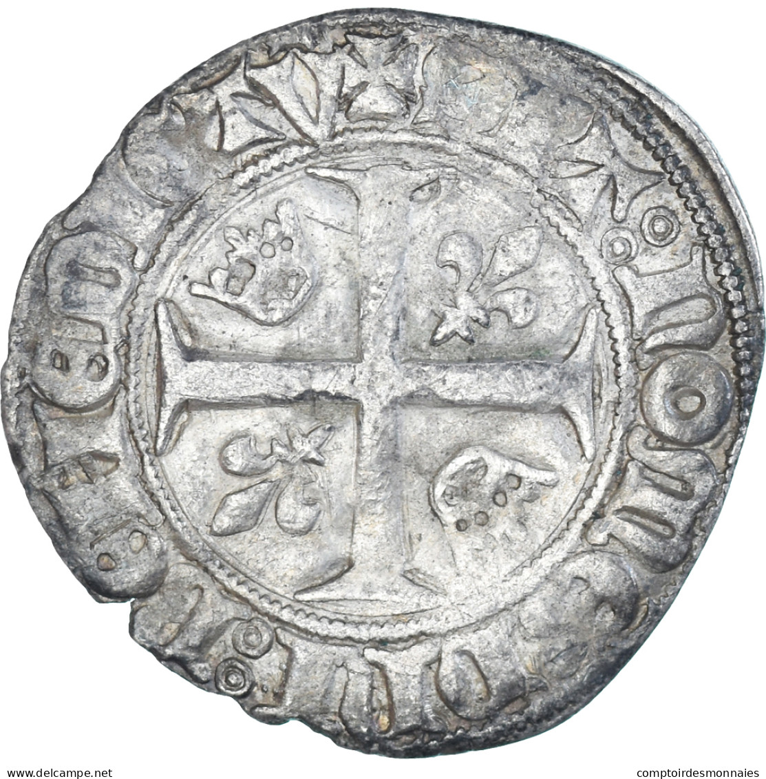 Monnaie, France, Charles VI, Blanc Guénar, 1380-1422, TB+, Billon - 1380-1422 Charles VI The Beloved
