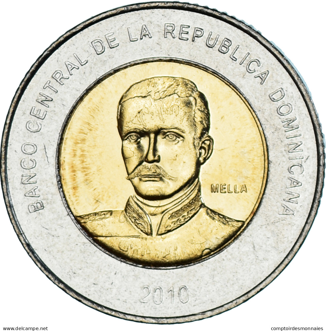 Monnaie, République Dominicaine, 10 Pesos, 2010, SPL, Bimétallique, KM:106 - Dominikanische Rep.