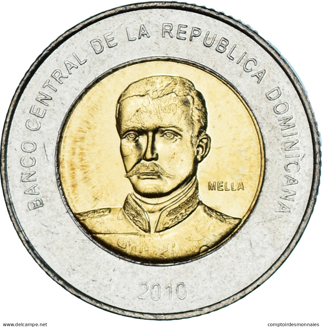 Monnaie, République Dominicaine, 10 Pesos, 2010, SPL, Bimétallique, KM:106 - Dominicaanse Republiek