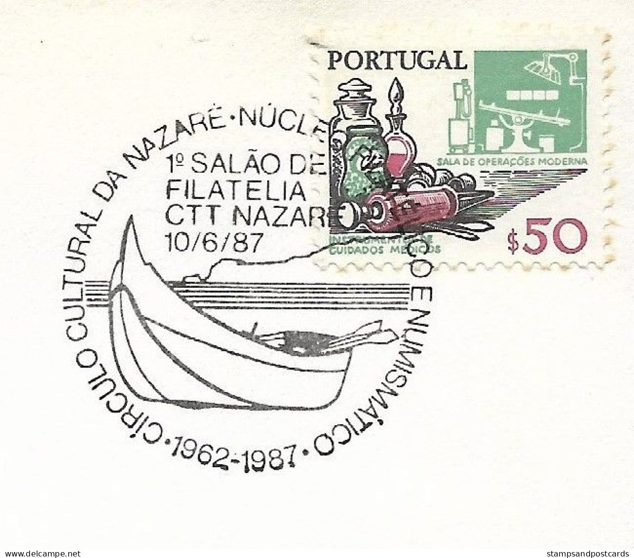 Portugal Cachet Commémoratif  Expo Philatelique Nazaré 1987 Event Postmark Stamp Expo - Annullamenti Meccanici (pubblicitari)