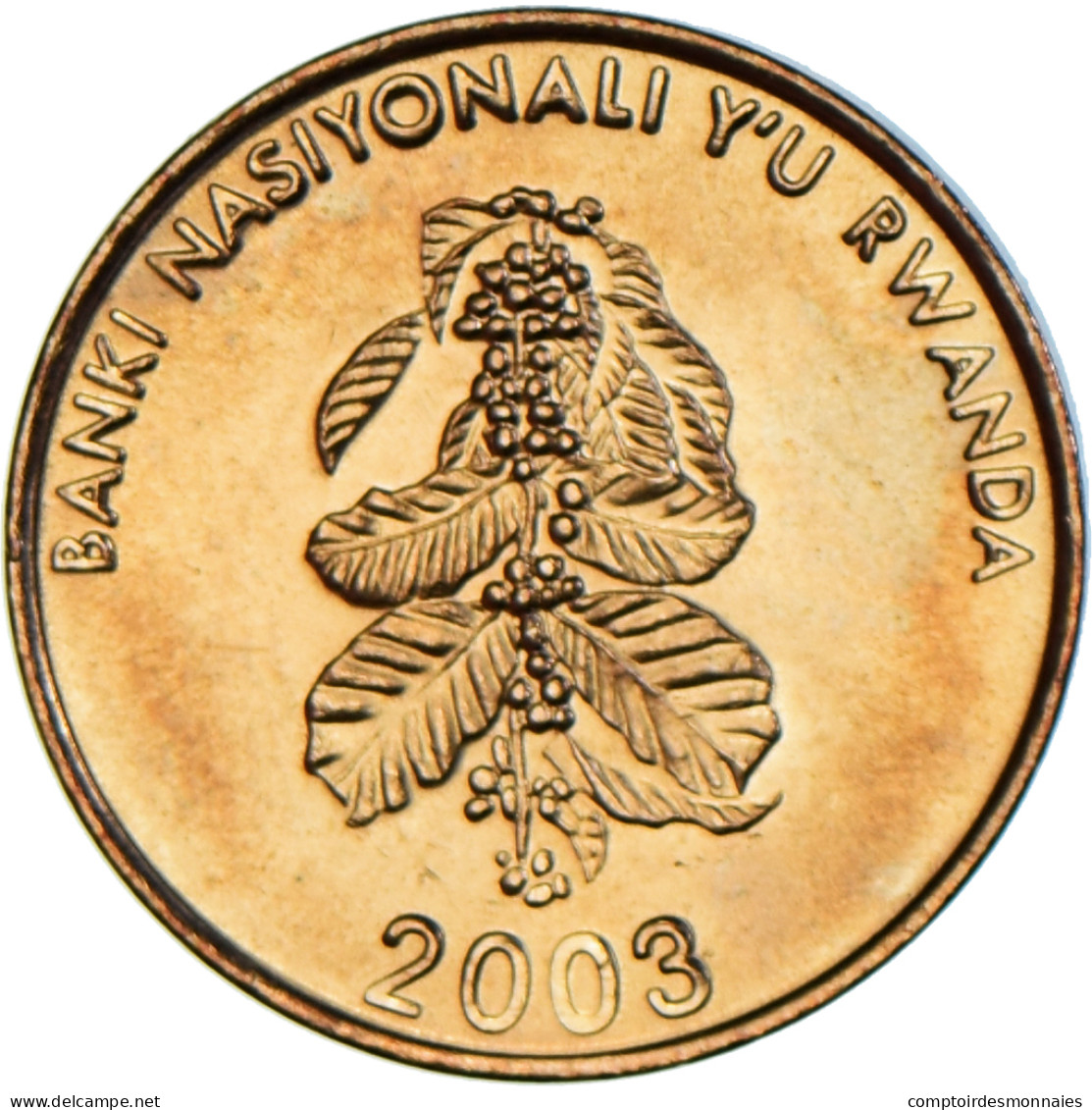 Monnaie, Rwanda, 5 Francs, 2003, SPL, Brass Plated Steel, KM:23 - Rwanda