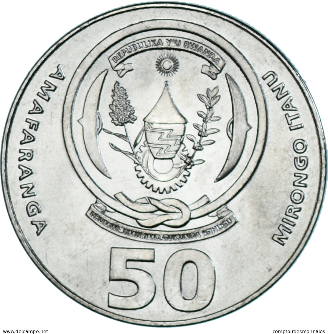 Monnaie, Rwanda, 50 Francs, 2003, Paris, SPL, Nickel Plaqué Acier, KM:26 - Rwanda
