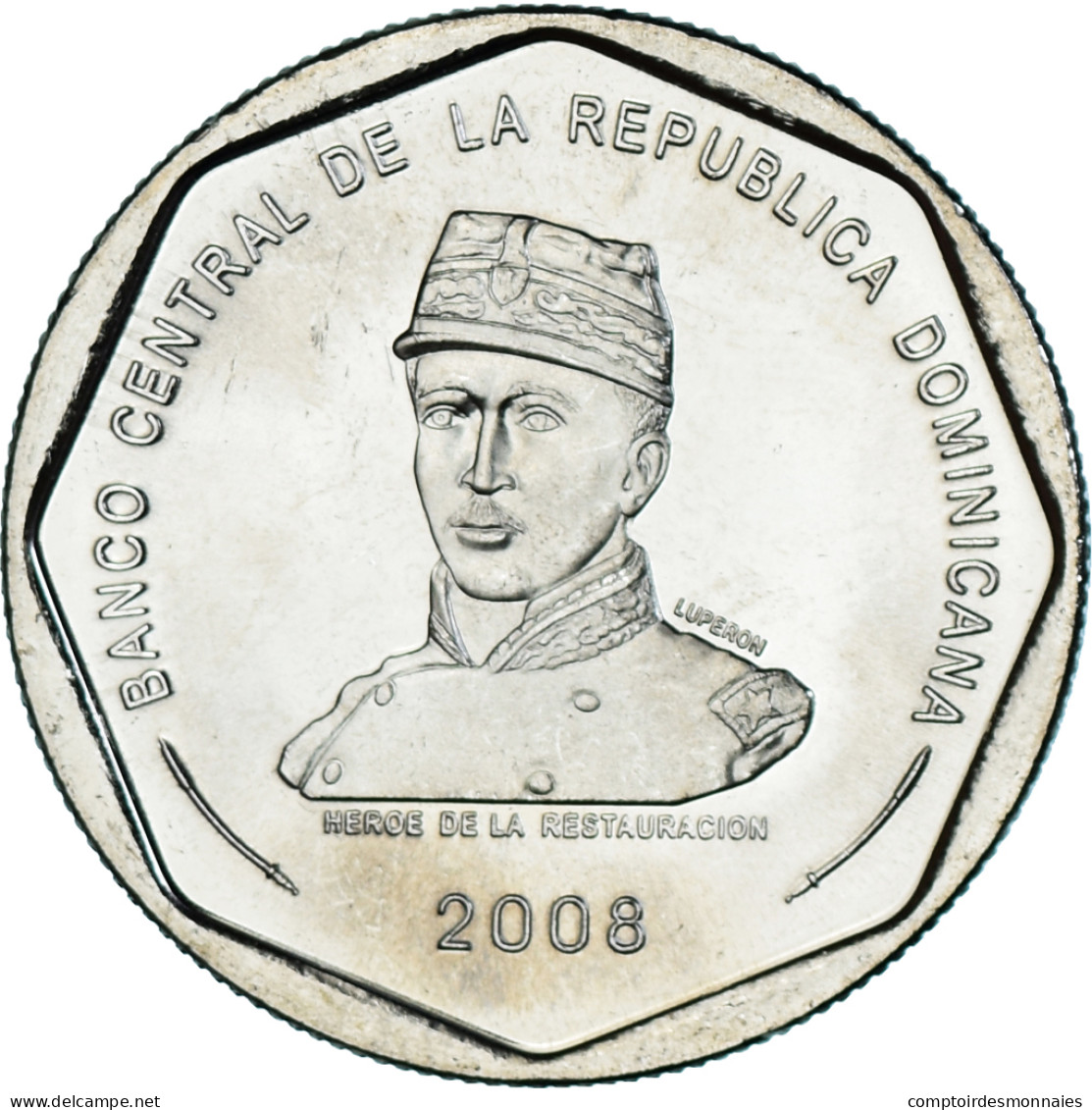 Monnaie, République Dominicaine, 25 Pesos, 2008, SPL, Cupro-nickel, KM:107 - Dominicana