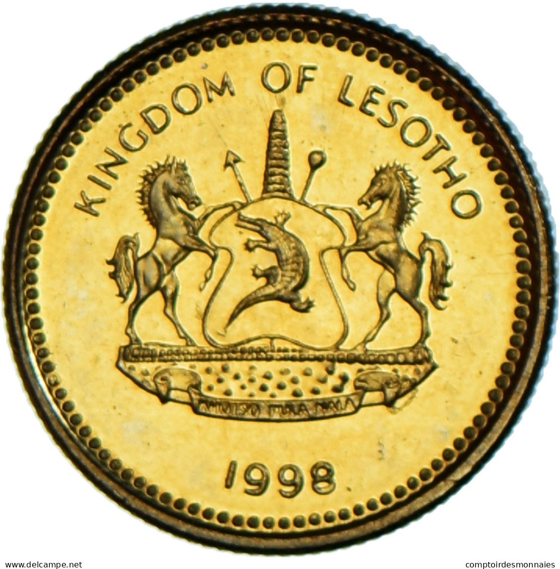 Monnaie, Lesotho, 5 Licente, Lisente, 1998, SPL, Acier Plaqué Laiton, KM:62 - Lesotho