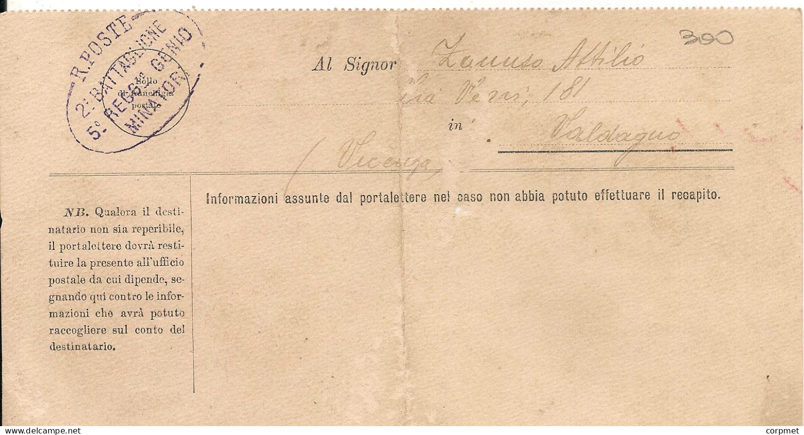 ITALIA - 1915 REGIO ESERCITO ITALIANO + FOGLIO DI VIAGGIO + BIGLIETTO TRENO TRASPORTI MILITARI -  VALDAGNO A TREVISO - Documenti Storici