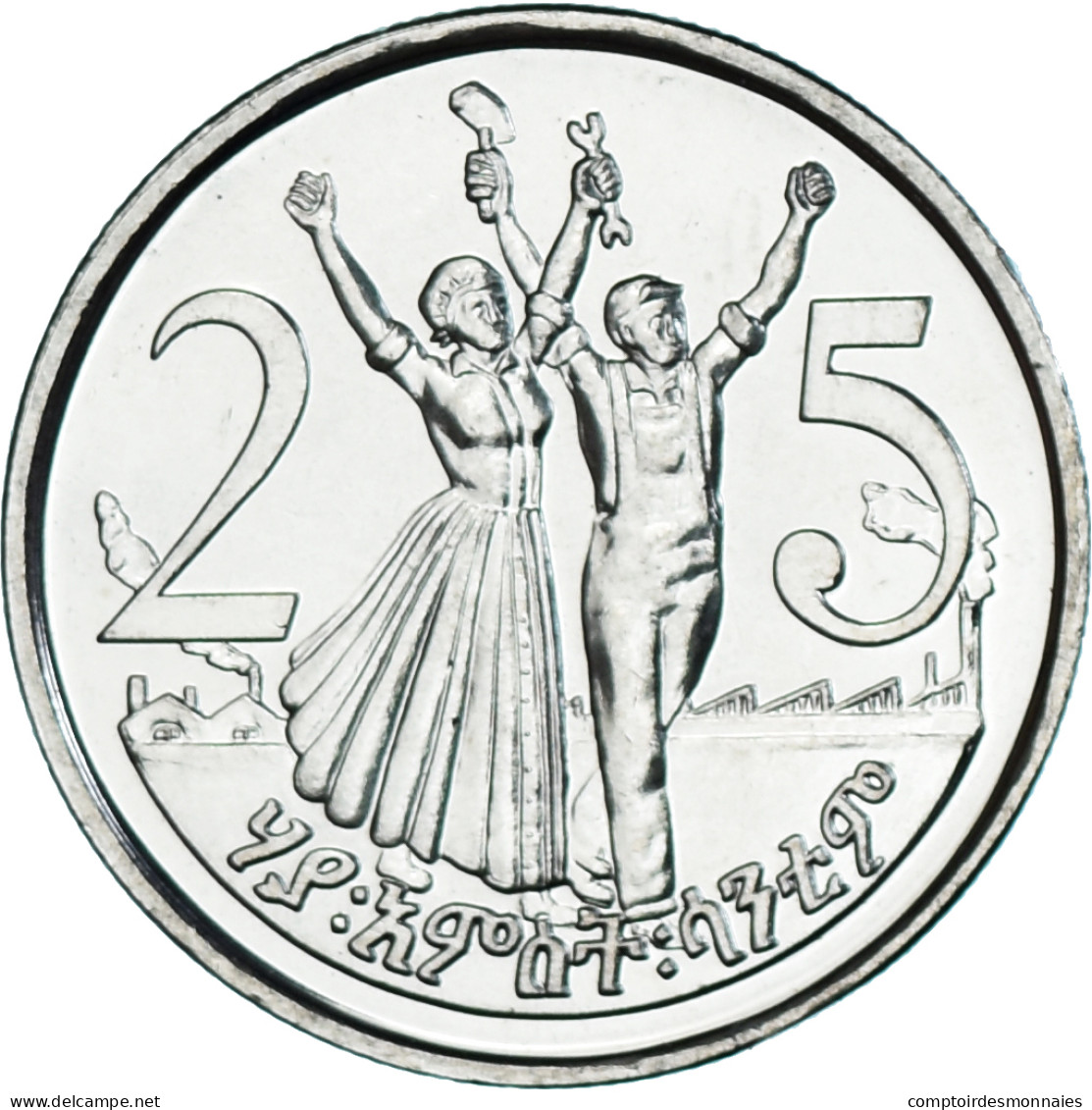 Monnaie, Éthiopie, 25 Cents, 2005, Royal Canadian Mint, SPL+, Copper-Nickel - Etiopía