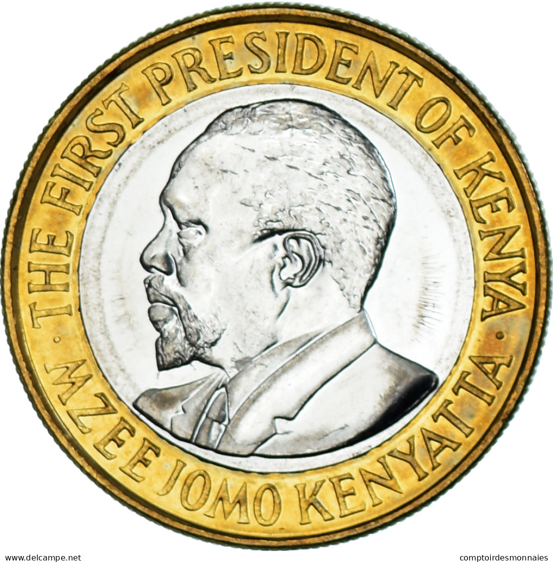 Monnaie, Kenya, 10 Shillings, 2010, SPL, Bimétallique, KM:35.2 - Kenia