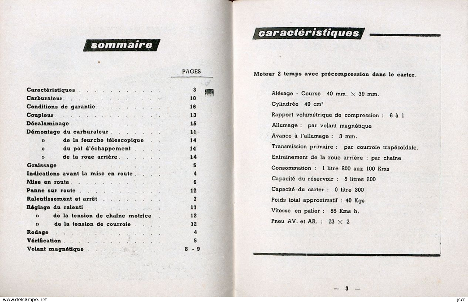 Les Cyclomoteurs Peugeot 49 Cm3 Monovitesse - Notice D'Entretien - 1957 - Motorfietsen