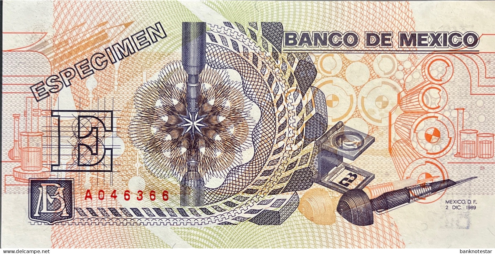 Banco De Mexico ESPECIMEN - 20 Years Banknote Printing Note In Folder (1989) - RARE - Mexique