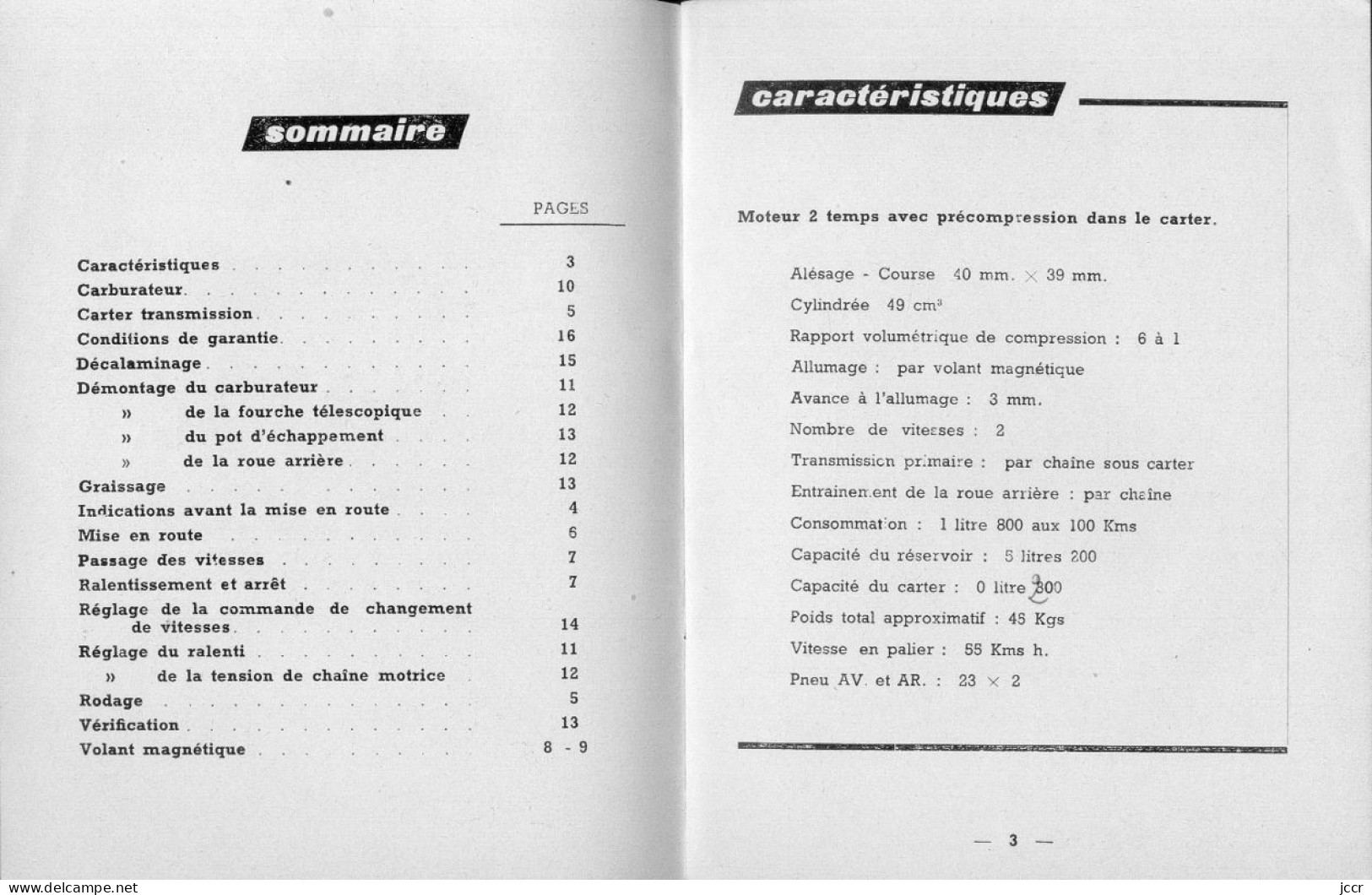 Les Cyclomoteurs Peugeot 49 Cm3 2 Vitesses - Notice D'Entretien - 1957 - Motorrad