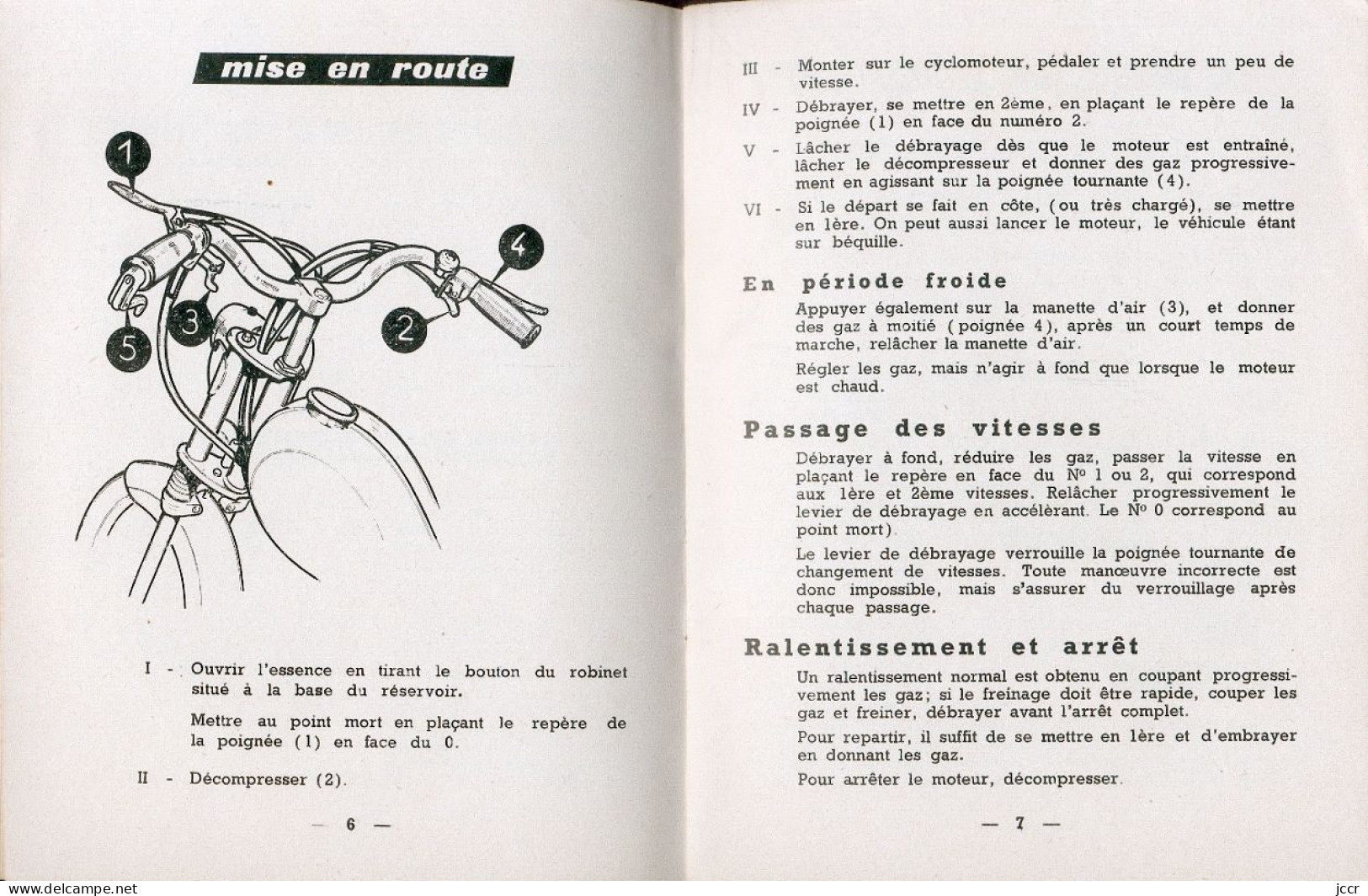Les Cyclomoteurs Peugeot 49 cm3 2 vitesses - Notice d'Entretien - 1957