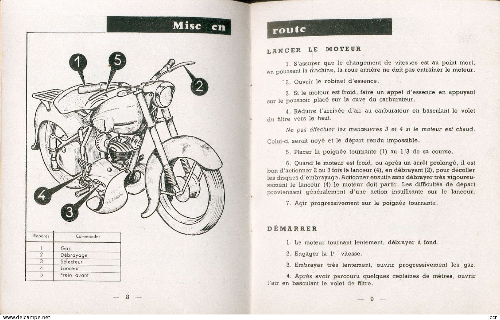 Entretien et Réparation des Vélomoteurs 3 vitesses 124 cm3 Peugeot - 1958