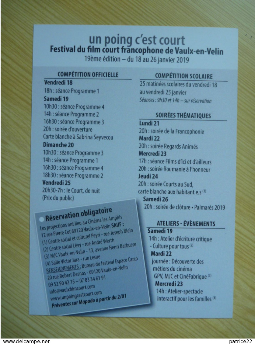 CPSM 69 VAULX EN VELIN Festival Du Film Court Filmcourt 2019 - Vaux-en-Velin