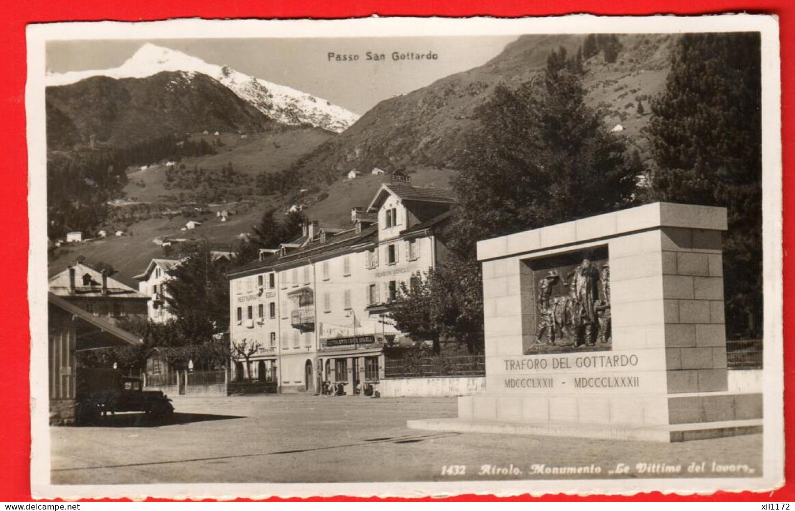 ZVH-19  Airolo Monumento  Le Vittime Del Lavoro. Traforo Del Gottardo. Passo.  Poste Militaire En 1939 - Airolo