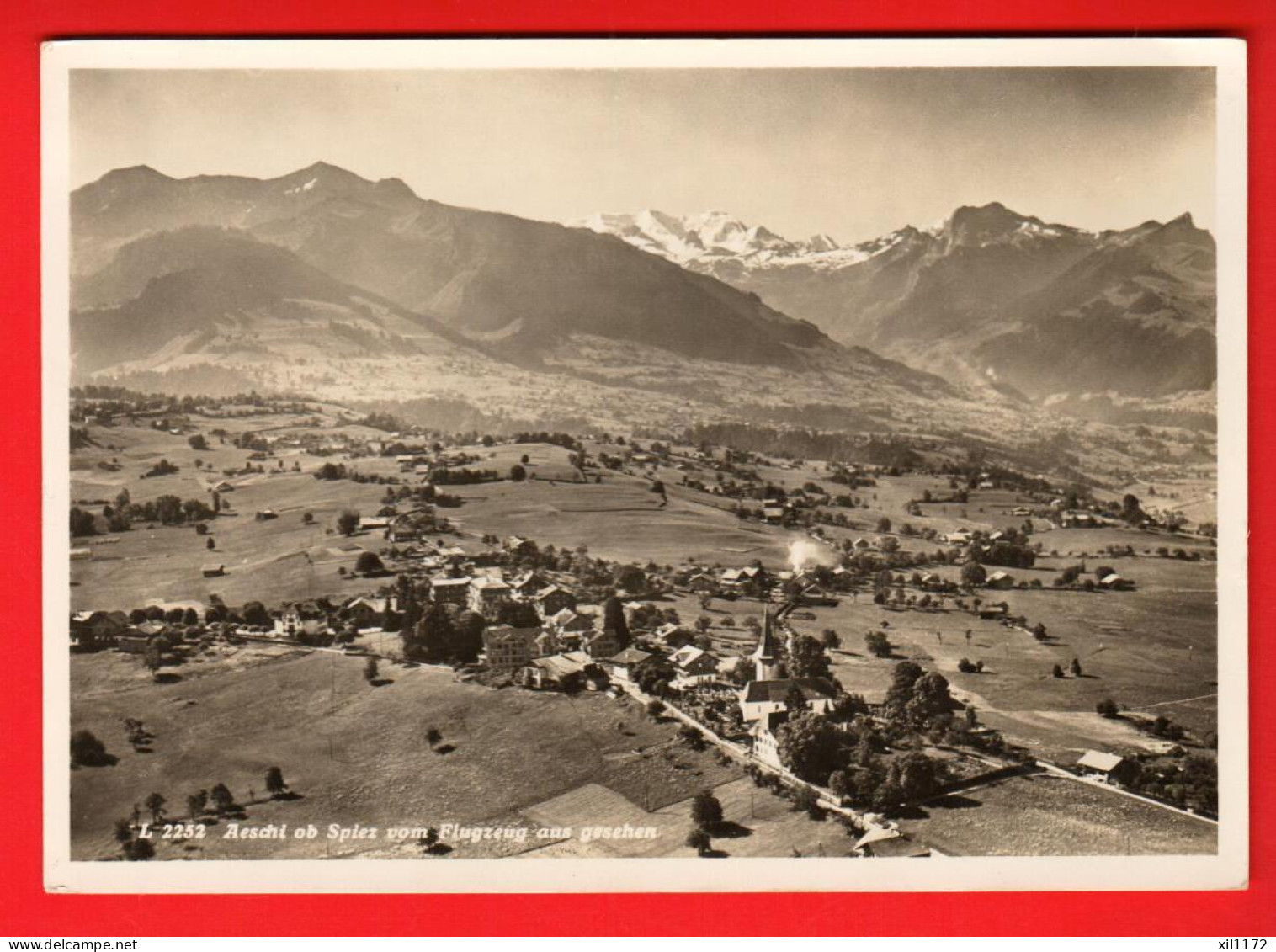 ZVH-18  Aeschi Ob Spiez Vom Flugzeug Aus Gesehen. Gelaufen 1935  GF  - Aeschi Bei Spiez