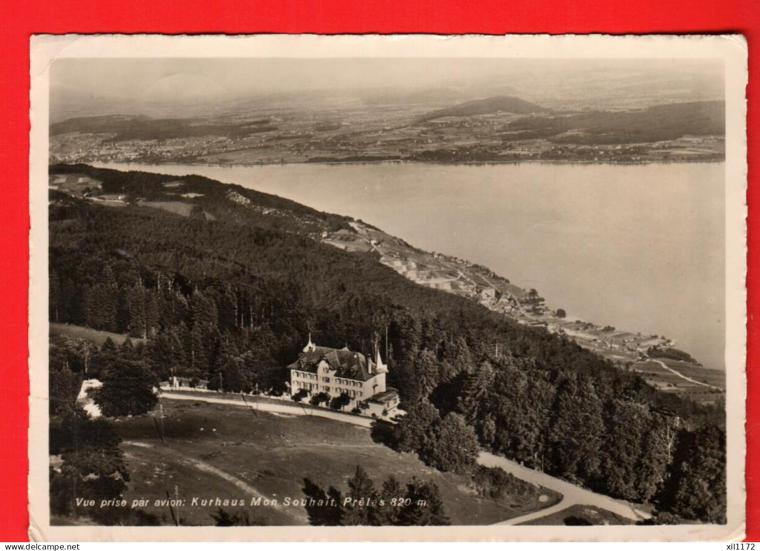 ZVH-22  Kurhaus Mon Souhait Prêles Blick Auf Biel Und Bielersee. Wyrssch 1927 GF Gelaufen 1938 GF - Prêles