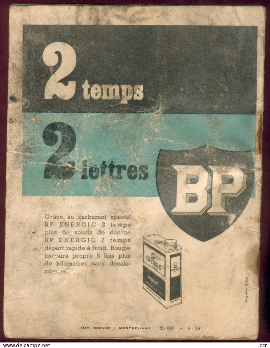 BB Peugeot Monovitesse (BB1 N, BB1 T, BB1 TL, BB1 TLS) - Notice D'Entretien - 1959 - Moto