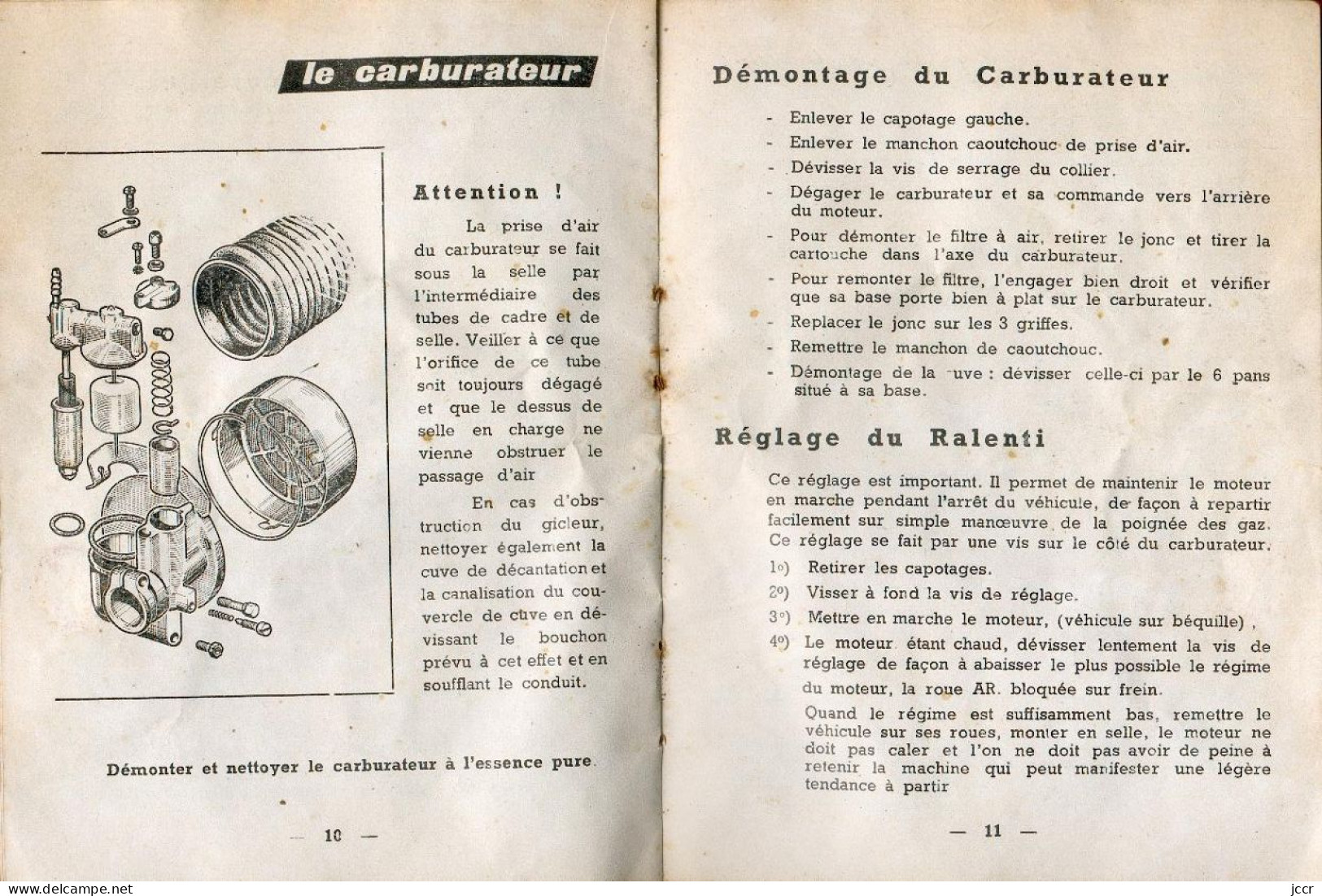 BB Peugeot Monovitesse (BB1 N, BB1 T, BB1 TL, BB1 TLS) - Notice d'Entretien - 1959