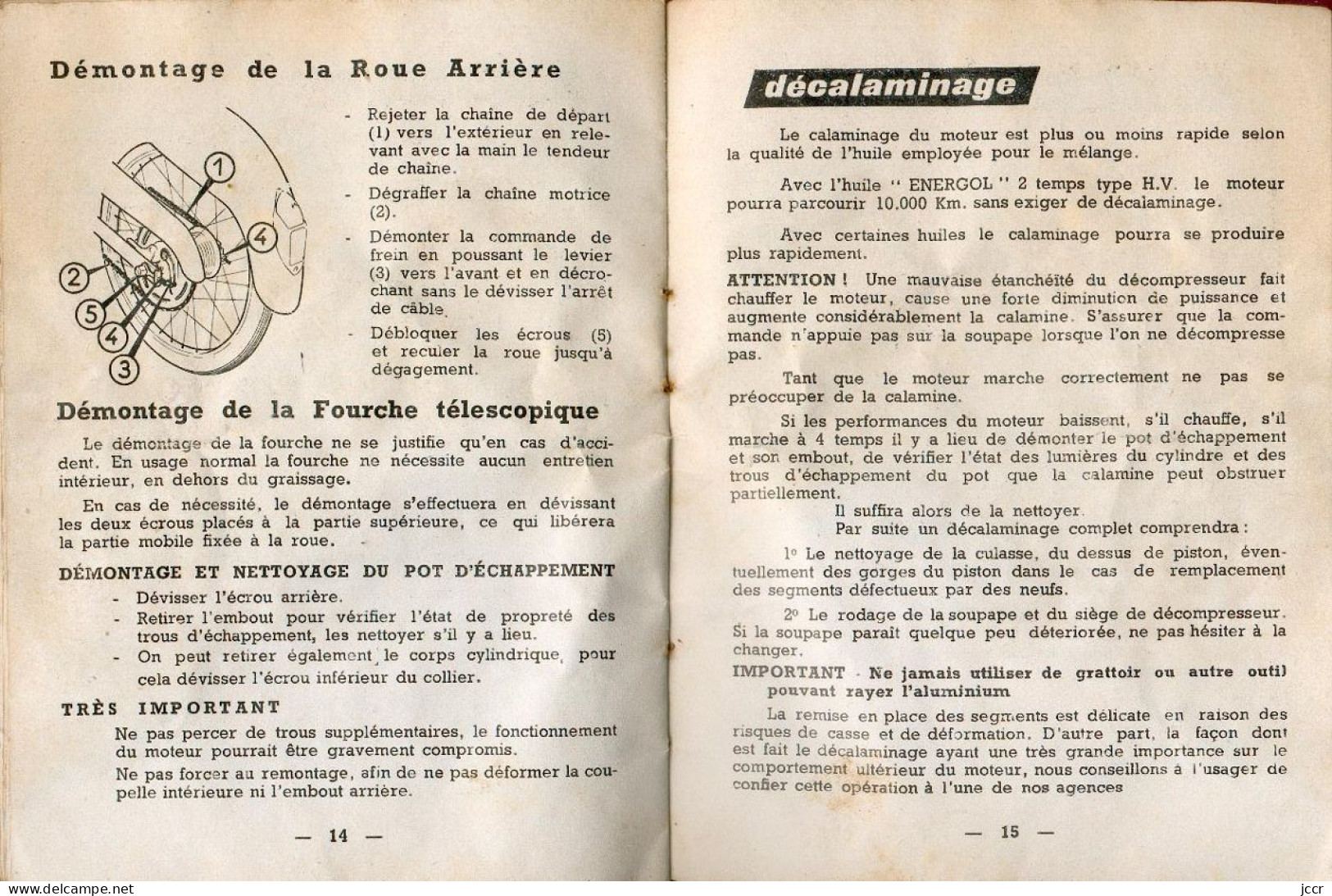 BB Peugeot Monovitesse (BB1 N, BB1 T, BB1 TL, BB1 TLS) - Notice d'Entretien - 1959