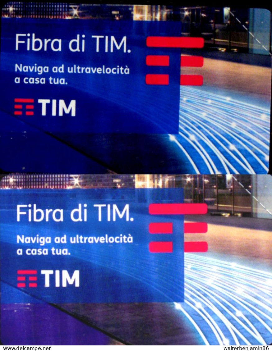 C&C 4727 2 SCHEDE NUOVE SMAGNETIZZATE FIBRA DI TIM VARIETA' COLORE - Errori & Varietà