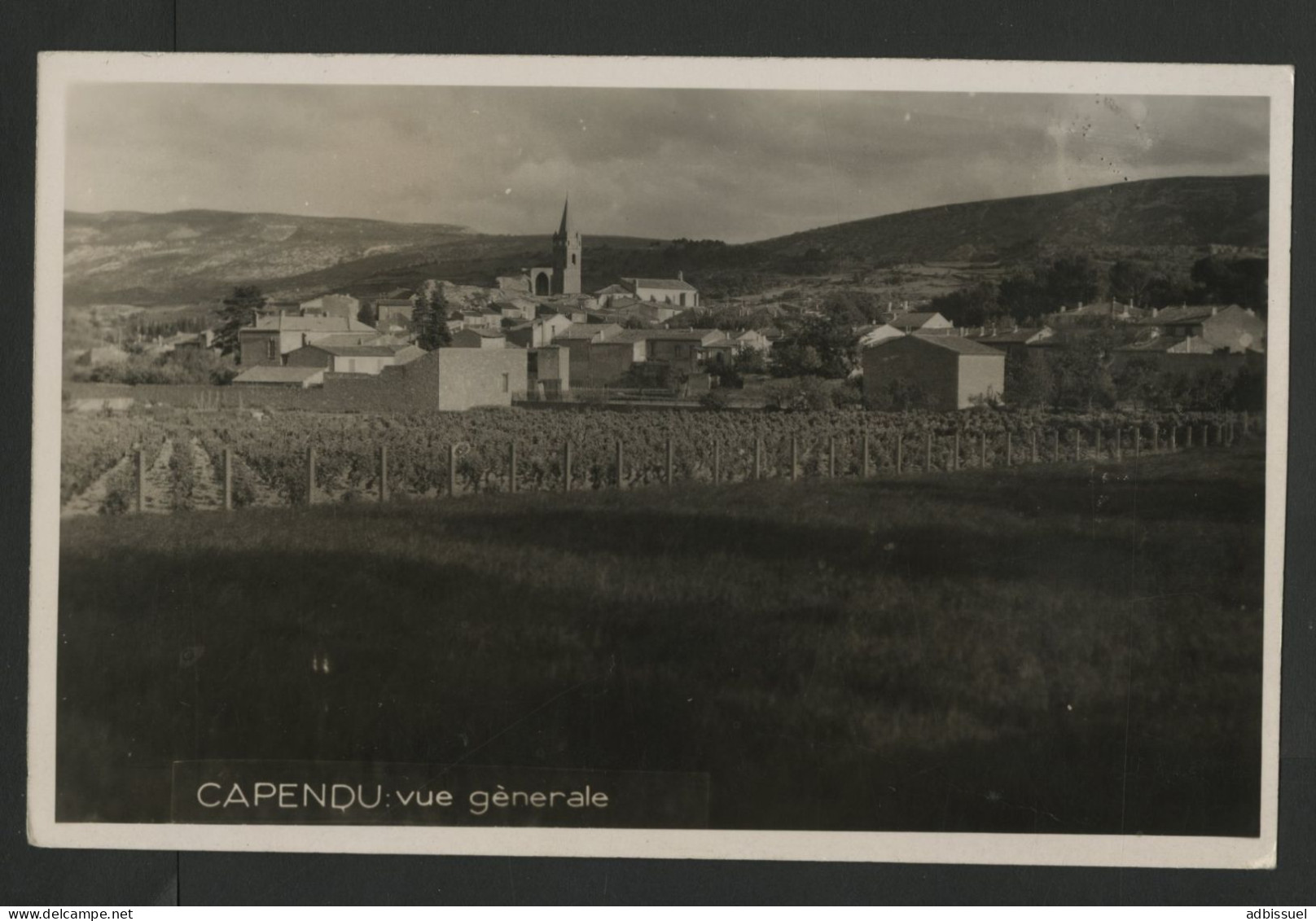 Carte Photo De 1946 CAPENDU Vue Générale. Photo Escudié, Vue Peu Commune. - Capendu