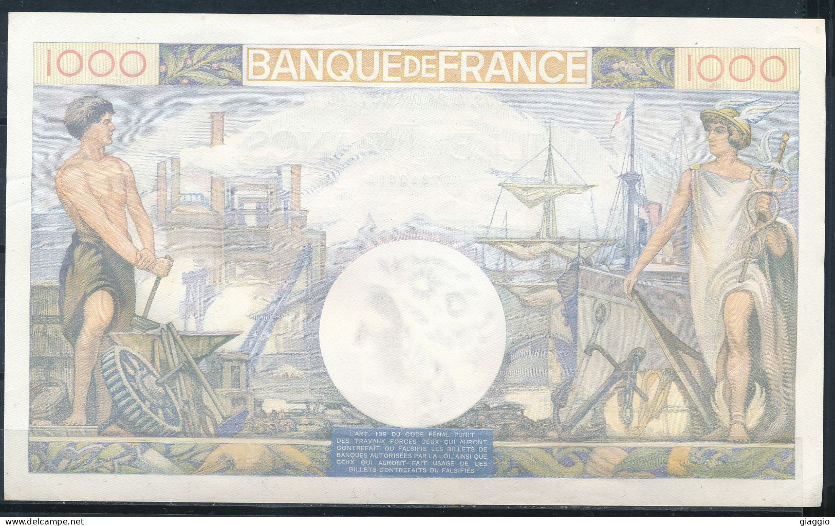 °°° FRANCE - 1000 FRANCS 24/10/1940 °°° - 1 000 F 1940-1944 ''Commerce Et Industrie''