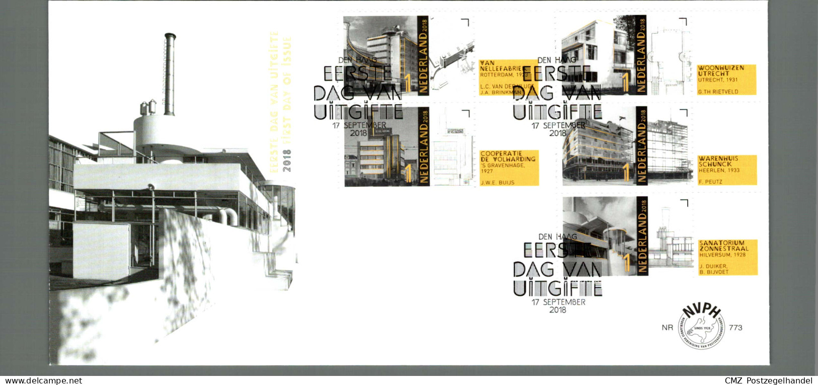 Jaarcollectie FDC eerstedagenveloppen 2018 onbeschreven 