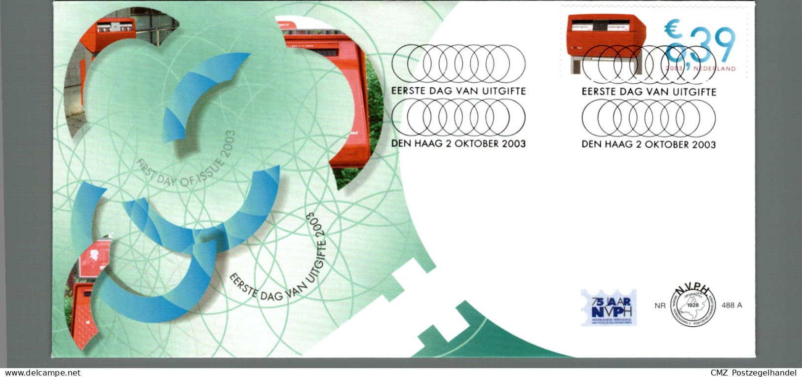 Jaarcollectie FDC eerstedagenveloppen 2003 onbeschreven