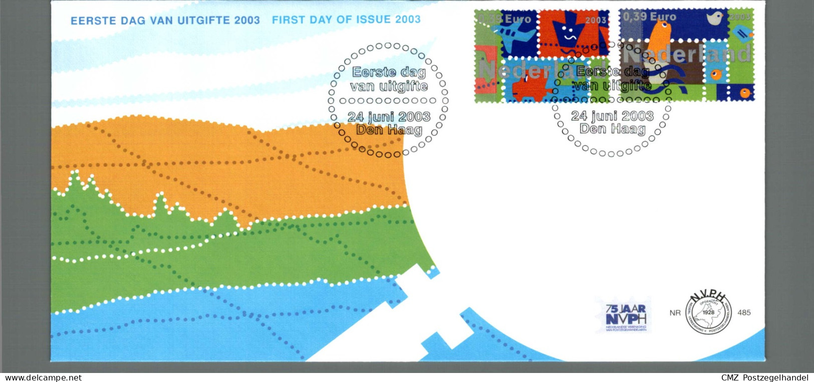Jaarcollectie FDC eerstedagenveloppen 2003 onbeschreven
