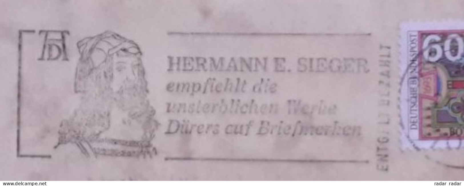 Germany Albrecht Durer Machine Postmark On A Sieger Envelope - Gravuren