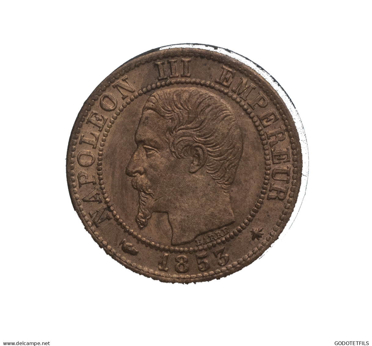 1 Centime Napoléon III, Tête Nue 1853 Strasbourg - 1 Centime