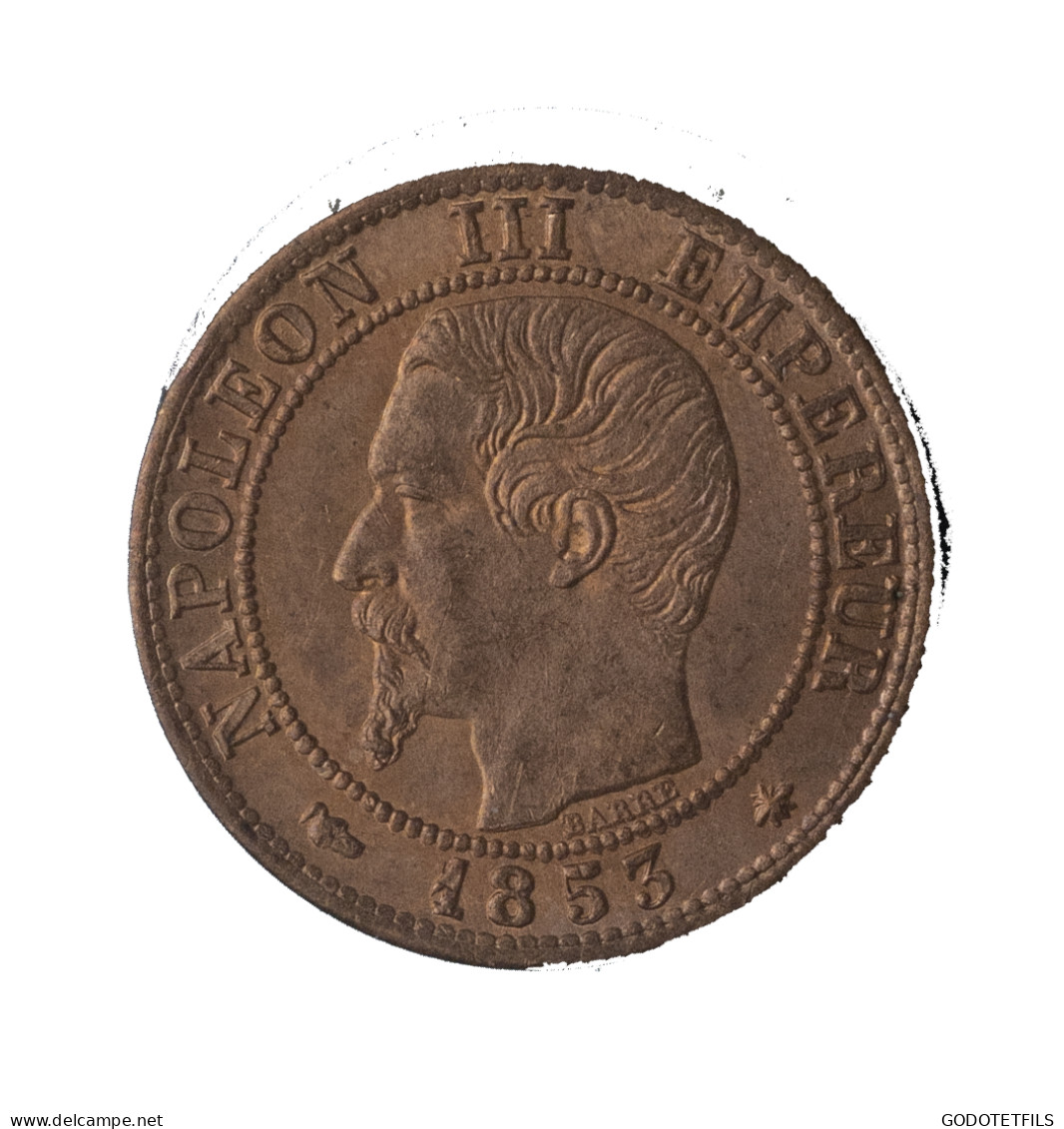 1 Centime Napoléon III, Tête Nue 1853 Strasbourg - 1 Centime