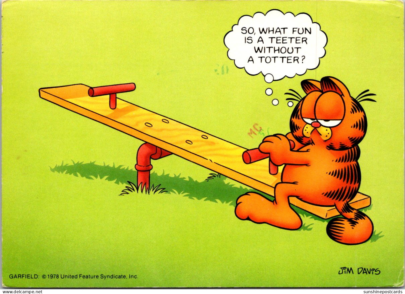 Comics Garfield So What Fun Is A Teeter Without A Totter ? 1986 - Bandes Dessinées